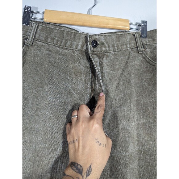 Red Ape Jean Men Sz 42 Olive Green Denim Straight Leg - Picture 3 of 8